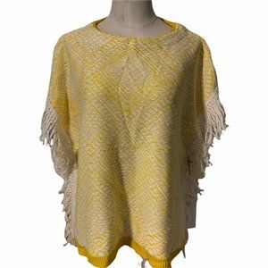 Bishop & Young Womens  Fringe Sweater Yellow Sz M
